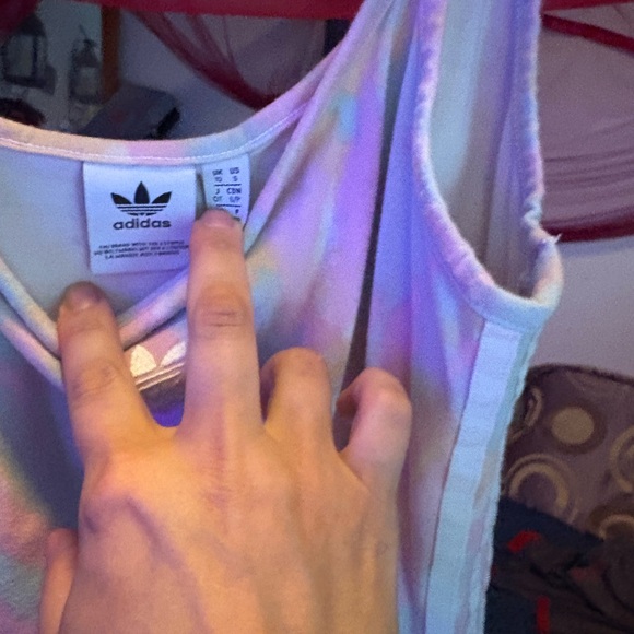 adidas tie dye dress very cute pink ,yellow,orange, blue green pastel color - Picture 3 of 4